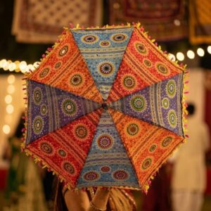Gujarati Garba Umbrella – Embroidered Decorative Umbrella