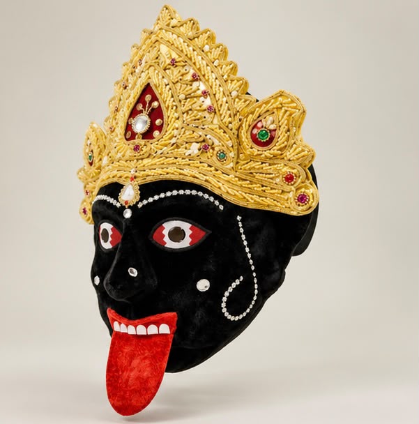 Maa Kali Face Mask with Golden Crown | Kali Costume - Image 2