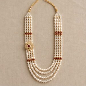 Rajsi Maharaja Haar | Multi-Strand Pearl Necklace for God & Goddess Costumes