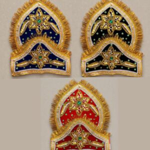 Kulle Mukut Head Accessory for Rajsi & Ravan Costume – Traditional Mythological Crown | Black, Blue & Red