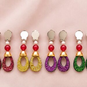 Rajsi Kundal Earrings for Gods & Goddess Costumes – Fancy Costume Jewellery | 12 Pairs