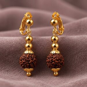 Rudraksha Kundal Earrings for Shiva & Banvaasi Costume | Mythological Costume Jewellery | Pack of 12 Pairs