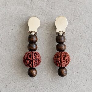 Rudraksha Kundal Earrings for Shiva & Banvaasi Costume | Mythological Costume Jewellery | Pack of 12 Pairs